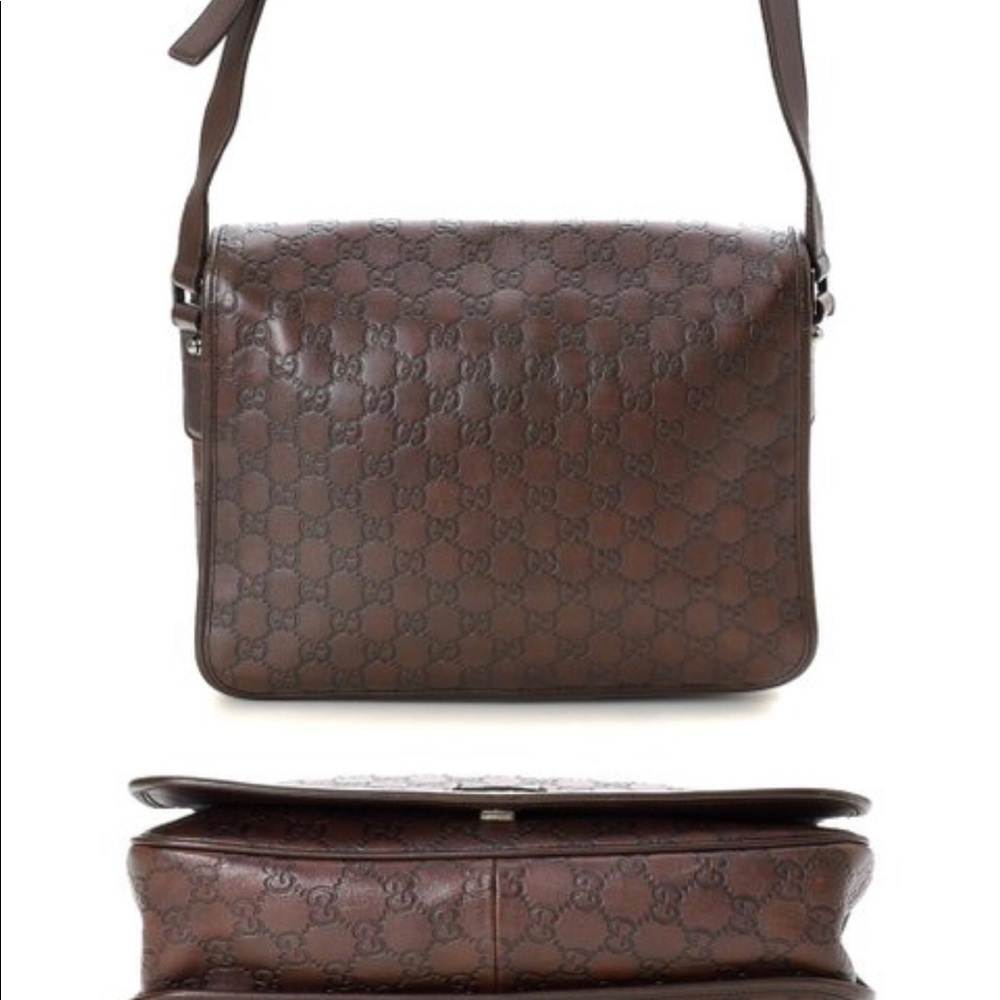 Sold!!!!! PreOwned DarkBrown GG Guccissima Leather - Picture 4 of 14